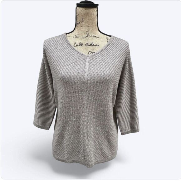 Chicos Touch Of Cashmere Sweater Sz 0 US 4 Quiet Luxury Minimalist Casual Office - Picture 13 of 16